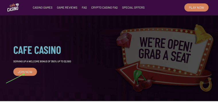 Create Cafe Casino Account