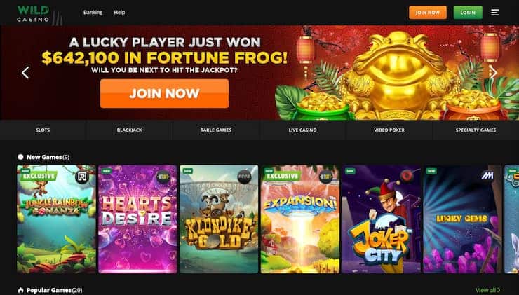 Wild Casino Iowa Online Casino