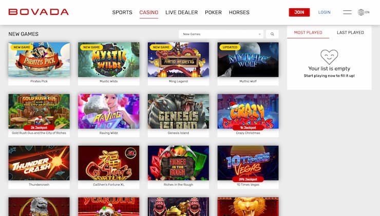 Bovada Iowa Online Casino