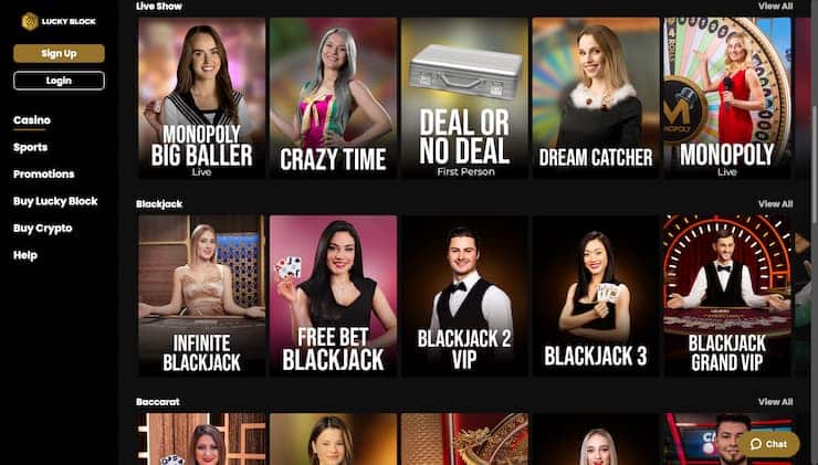 Lucky Block Casino Live Dealer Games