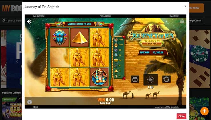 MyBookie Online Scratchcard