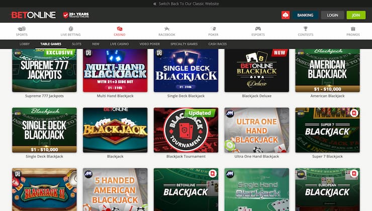 BetOnline Delaware Online Casino
