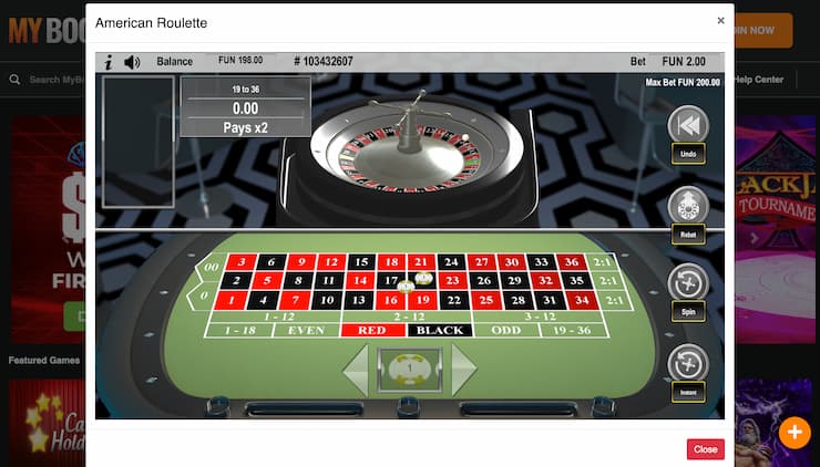 MyBookie American Roulette Online
