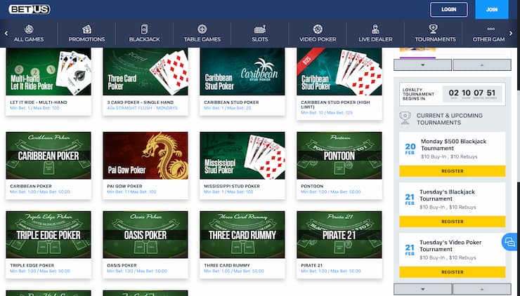 BetUS Online Casino in Oklahoma