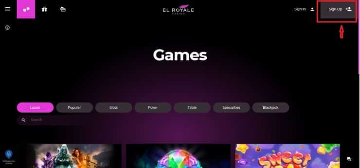 El Royale Casino sign up