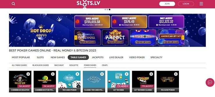 Slots.lv Poker