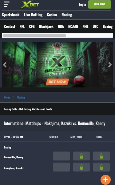 XBet Hawaii app boxing lines