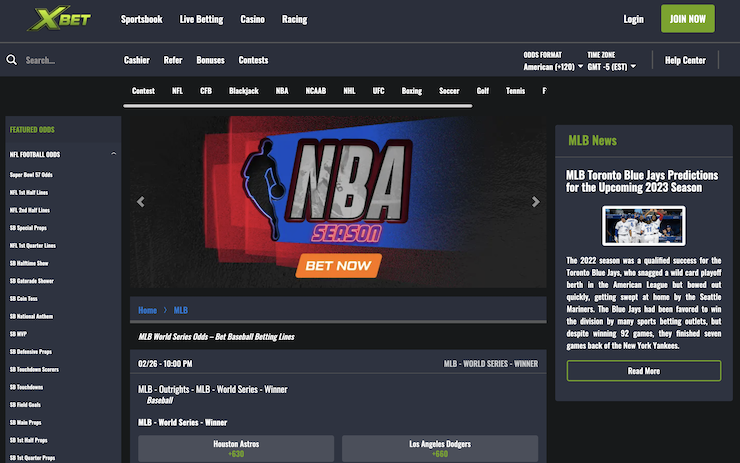 XBet MLB Betting Site