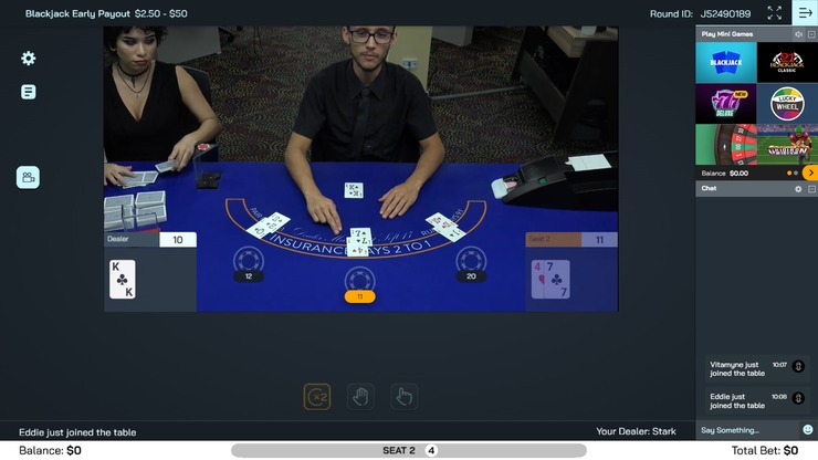 Live casino gaming at XBet