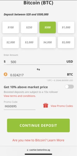 BetOnline sign up step 4