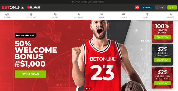 BetOnline main page