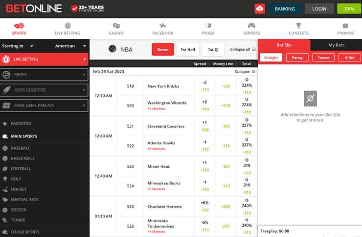 BetOnline Odds