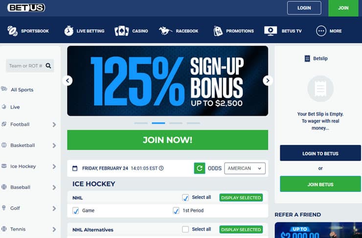 BetUS NHL Betting