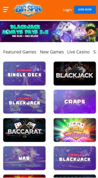big spin mobile casino