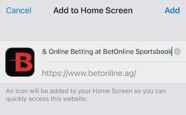 iPhone Safari Add to Home Screen Option