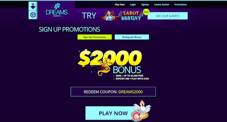 Dreams Casino Welcome Bonus