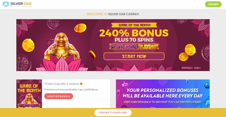 Silver Oak Casino No Deposit Bonus - Game of the Month