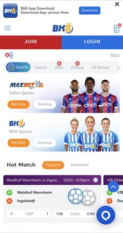 Bk8 homepage