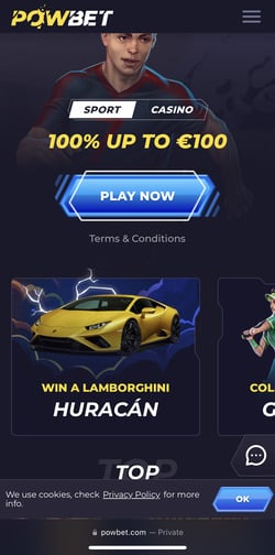 PowBet homepage
