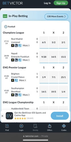 BetVictor homepage