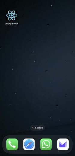 iPhone homescreen with app