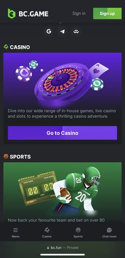 BC.game homepage