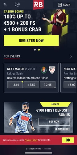 Rabona homepage