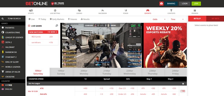 BetOnline CS:GO Betting
