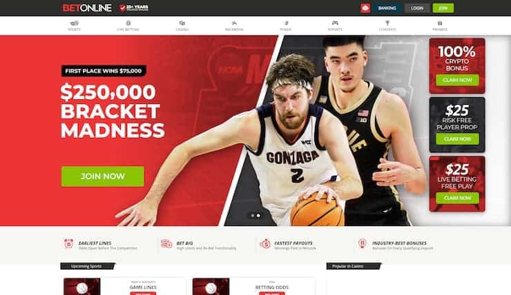 BetOnline Homepage