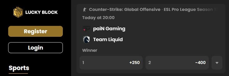 CS:GO Bet Example