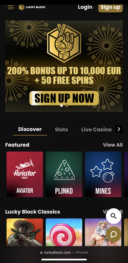Lucky Block homepage