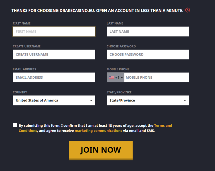 Drake Casino Sign Up