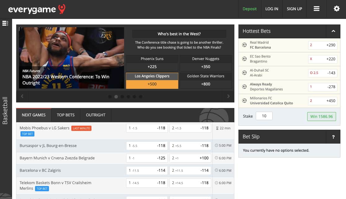 Everygame basketball betting lines