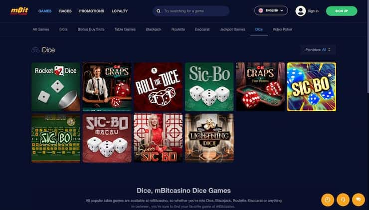 mBit Live Sic Bo Casino