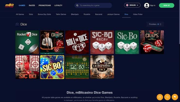 mBit Live Craps Casino