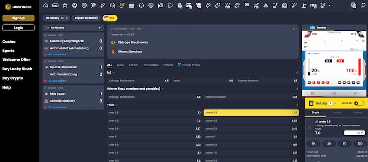 lucky block nhl betting site