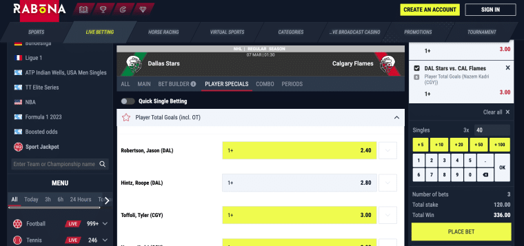 rabona - nhl best bets