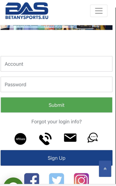Betanysports Homepage