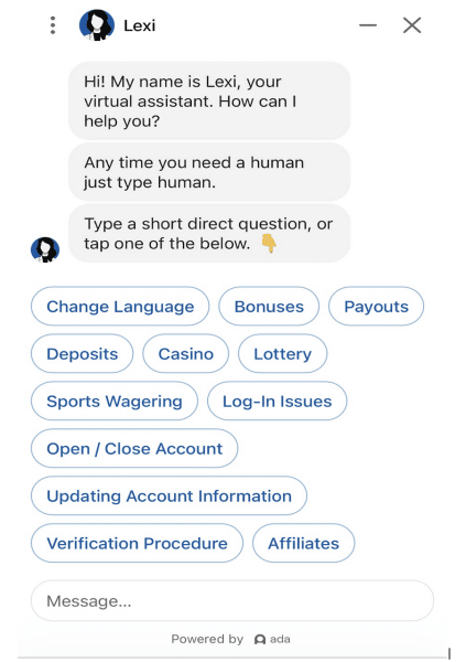 Betanysports Customer Support Page