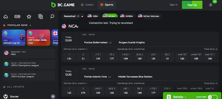 BC.Game Final Four bets