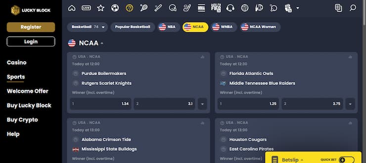 Lucky Block March Madness Final 4 online gambling