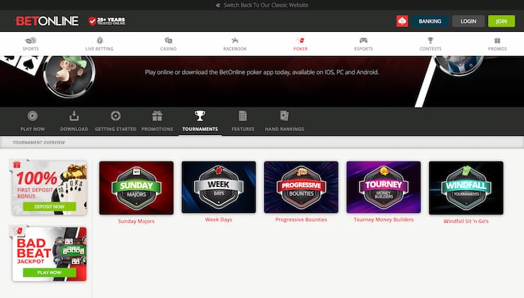 BetOnline Online Poker Tournaments