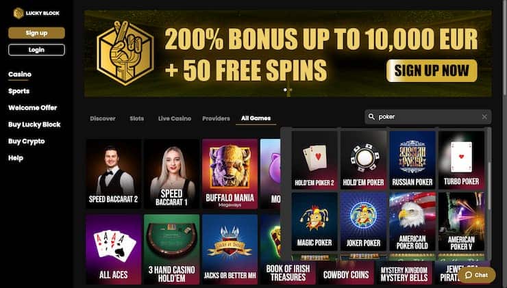 Lucky Block Video Poker Casino