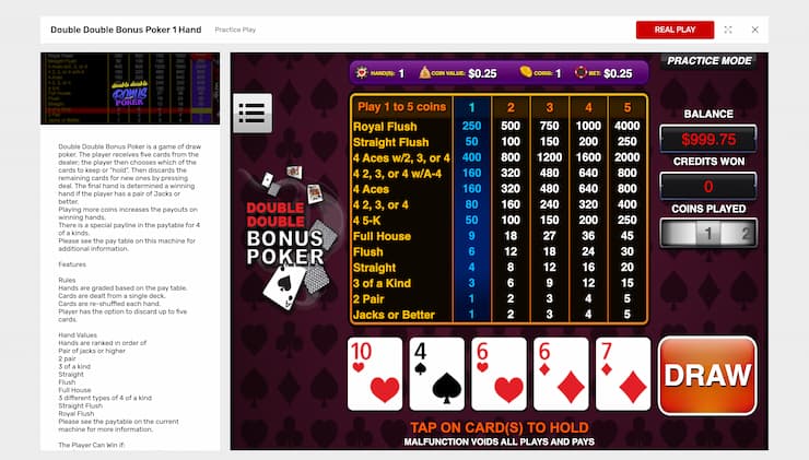 Bovada Bonus Poker Video Poker