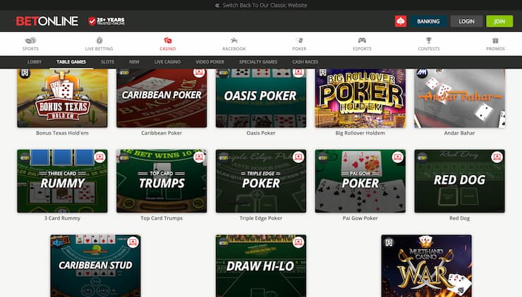 BetOnline Pai Gow Poker Casino