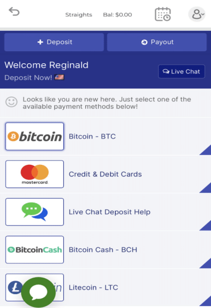 Betanysports Deposit Page