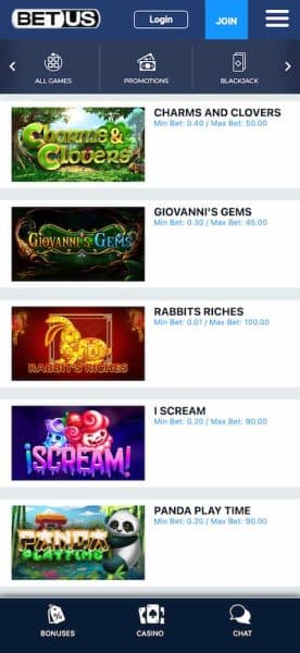 BetUS Vermont Casino App