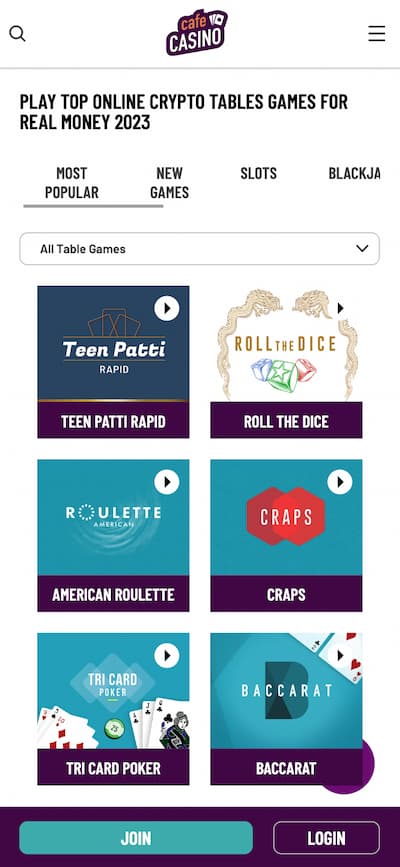 Cafe Casino App