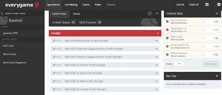 everygame world series betting lines