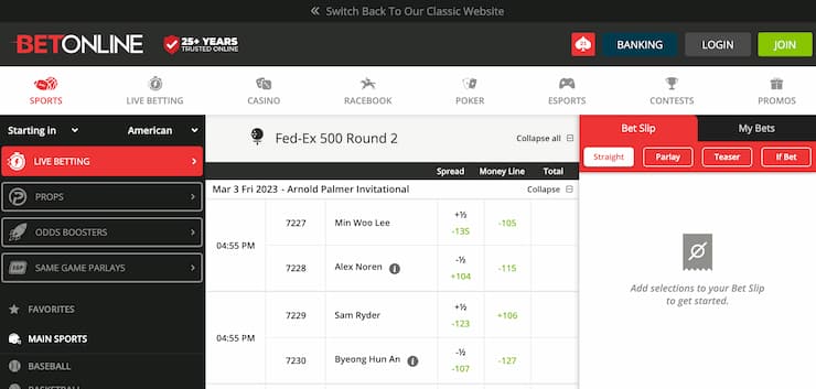 betonline golf betting